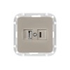Розетка с двумя USB-разъемами (скрытая, узел) песочная, Astrum BYLECTRICA