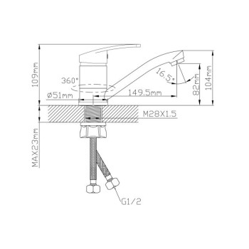 Смеситель для кухни (Lt) D40, серия ROM AV Engineering
