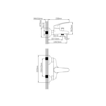 Смеситель для ванны (Lt) D35, серия SHU AV Engineering