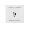 Розетка с двумя USB-разъемами (скрытая) белая, Astrum BYLECTRICA