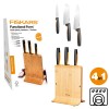 Набор ножей 3 шт бамбуковый блок FF Fiskars