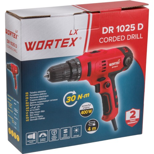 Дрель-шуруповерт WORTEX LX DR 1025 D 400 Вт