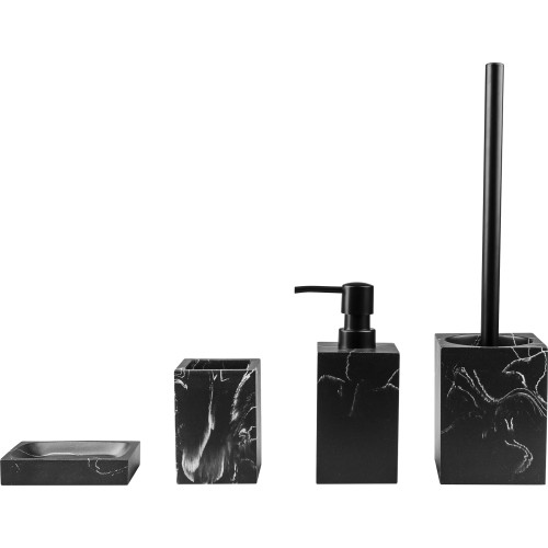 Набор аксессуаров для ванной комнаты, 4 предмета, MARBLE, черный, PERFECTO LINEA