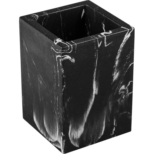 Набор аксессуаров для ванной комнаты, 4 предмета, MARBLE, черный, PERFECTO LINEA