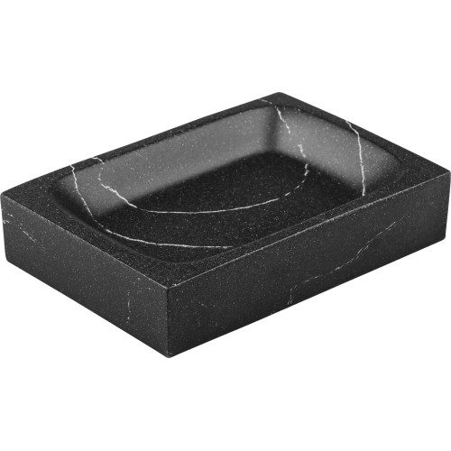 Набор аксессуаров для ванной комнаты, 4 предмета, MARBLE, черный, PERFECTO LINEA