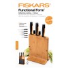Набор ножей 5 шт бамбуковый блок FF Fiskars