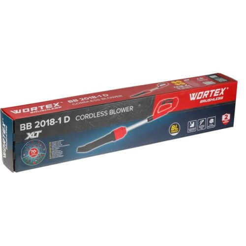 Аккум. воздуходувка WORTEX BB 2018-1 D ALL1 XLT SOLO 18В, БЕСЩЁТ., 162-450 м.куб/ч, 72-190 км/ч