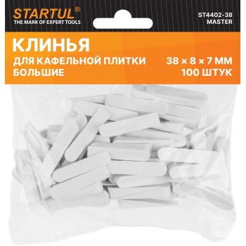 Клин д/каф. плитки большой 38х8х7мм 100шт STARTUL MASTER (ST4402-38)