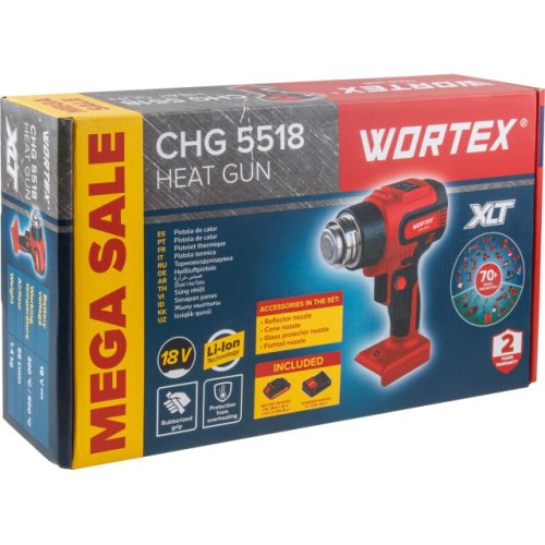 Аккум. термовоздуходувка WORTEX CHG 5518 18 В, 1 скор