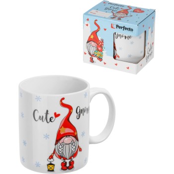 Кружка керамическая, в кор., 350 мл., CUTE GNOME-4, PERFECTO LINEA