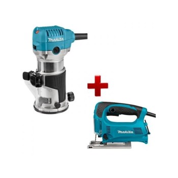 Фрезер кромочный MAKITA RT 0700 CX2 + аксессуары + АКЦИЯ лобзик 4329 в ПОДАРОК (арт. 4329)