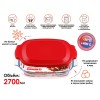 Форма из жаропрочного стекла, 2.7 л, с крышкой, прямоугольная, 344х223х61 мм, PERFECTO LINEA