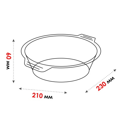 Форма из жаропрочного стекла, 1.6 л, круглая, 230х210х60 мм, PERFECTO LINEA