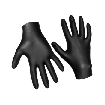 Перчатки нитриловые ультрапрочные, р-р 8/M черные (уп. 50 пар), Jeta Safety