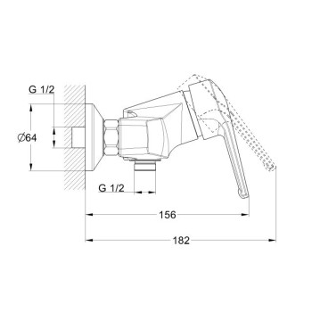 Смеситель для душа D40-A, серия 630 ECONOCE