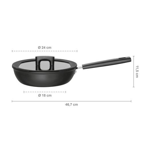 Сотейник с крышкой 24 см/2,2л Hard Face FISKARS