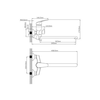 Смеситель для ванны (Lt) D40, серия ROM AV Engineering