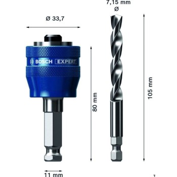 Адаптер Power-Change Plus BOSCH c 6-гранным хвостовиком 8.7х70 мм и сверлом HSS-G 8.7х105 мм