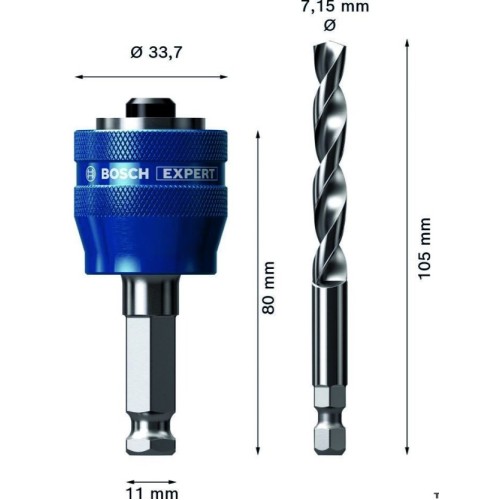 Адаптер Power-Change Plus BOSCH c 6-гранным хвостовиком 8.7х70 мм и сверлом HSS-G 8.7х105 мм