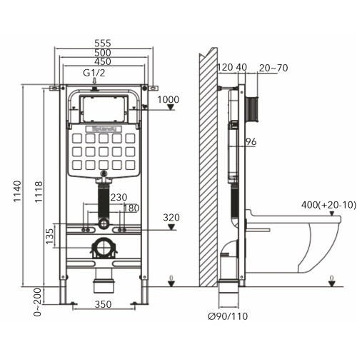 Инсталляционный сет 3 в 1 с кнопкой 231, AV Engineering
