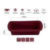 Форма для выпечки, силиконовая, прямоугольная, 27 х 13.5 х 6 см, BURGUNDY, PERFECTO LINEA