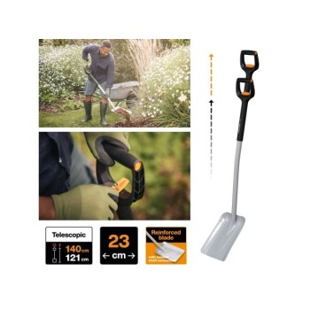Лопата совковая телескопическая Xact FISKARS