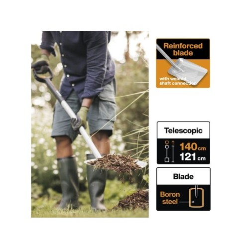 Лопата совковая телескопическая Xact FISKARS