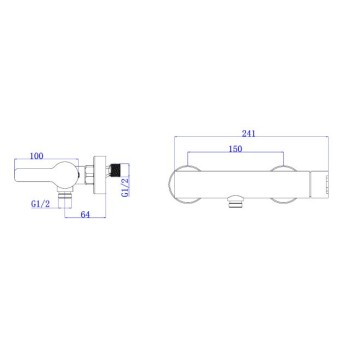 Смеситель для душа (SUS 304) D35, серия BON AV Engineering