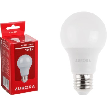 Лампа светодиодная A60 СТАНДАРТ 10Вт 230В E27 4500K AURORA
