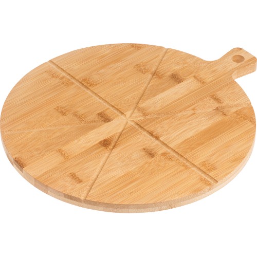 Поднос бамбуковый для пиццы с ручкой, круглый, 38,5х33 см, BAMBOO, PERFECTO LINEA