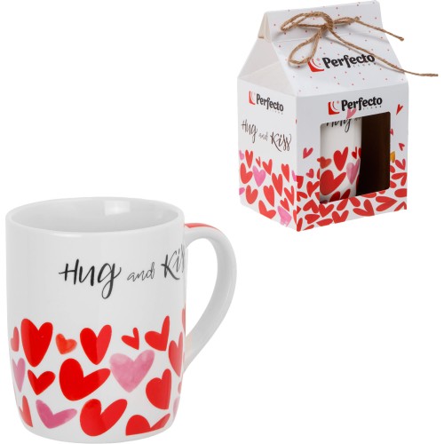 Кружка керамическая, в кор., 350 мл., LOVE HEARTS-2, PERFECTO LINEA
