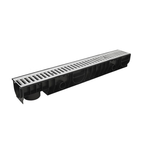 Лоток STANDART 100.125 h129  с решеткой стальной, Ecoteck, РБ