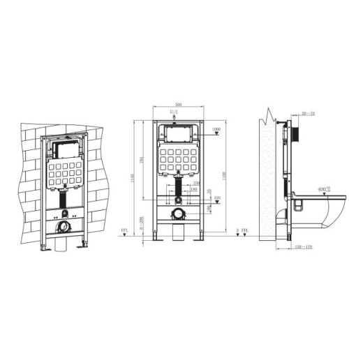 Инсталляционный сет 3 в 1 с кнопкой 311, AV Engineering