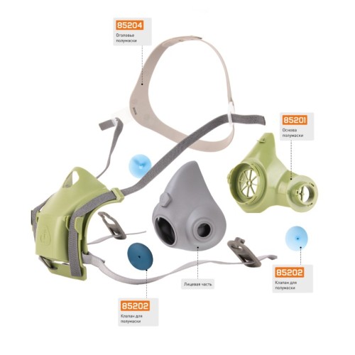 Полумаска без фильтра Jeta Safety (8500) с системой быстрого сброс р-р L