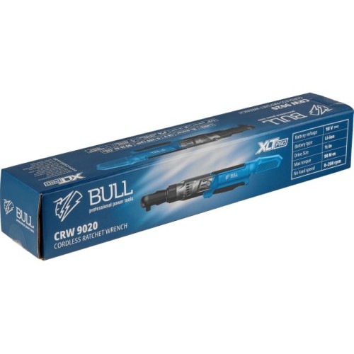 Аккум. угловая трещотка (гайковерт) BULL CRW 9020 в кор. XLTpro SOLO 90 Нм, 0-200 об/мин., LED
