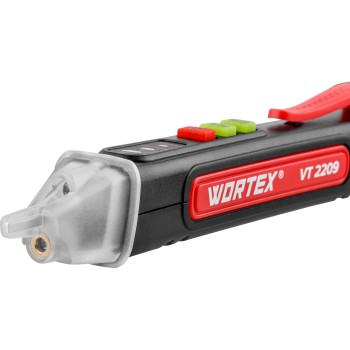 Бесконтактный индикатор напряжения WORTEX VT 2209 12-1000 В, световая и звуковая индикация