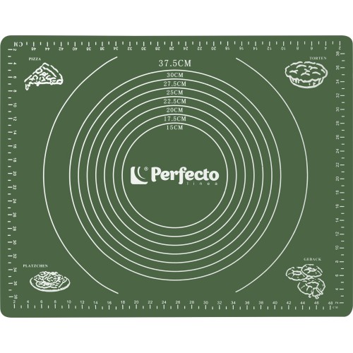 Коврик для теста с мерными делениями, силиконовый, 50х40 см, NATURAL GREEN, PERFECTO LINEA