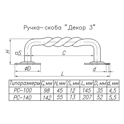 Ручка-скоба 100 мм 