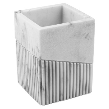 Стакан для зубных щеток ELEMENT MARBLE, белый, PERFECTO LINEA