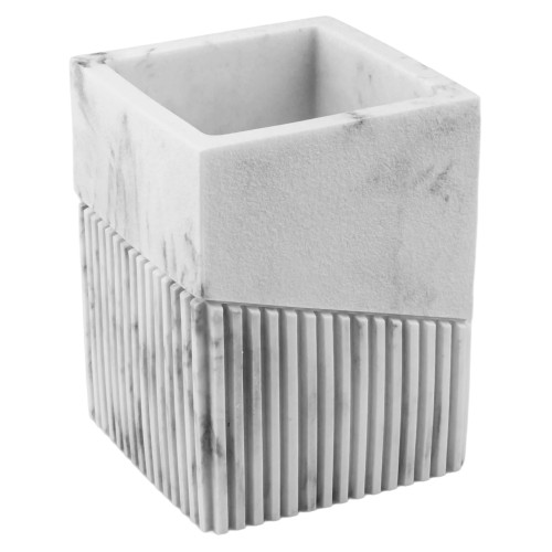 Стакан для зубных щеток ELEMENT MARBLE, белый, PERFECTO LINEA