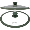 Крышка стеклянная, 260 мм, с силиконовым ободом, круглая, NATURAL GREEN, PERFECTO LINEA