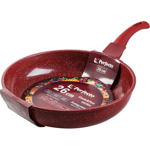 Сковорода ф 26х5.8 см, алюм., антиприг. покр., серия Cook&Fun, бургундия, PERFECTO LINEA