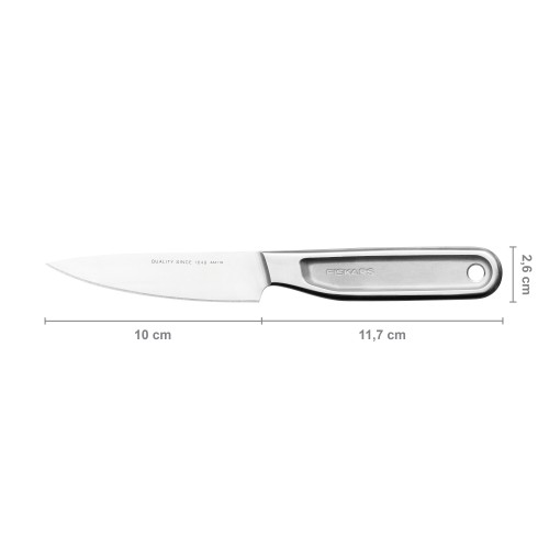 Нож для чистки овощей 10см цельнометаллический All Steel Fiskars