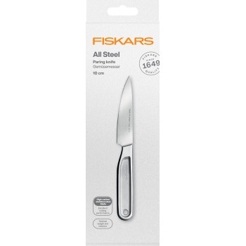 Нож для чистки овощей 10см цельнометаллический All Steel Fiskars