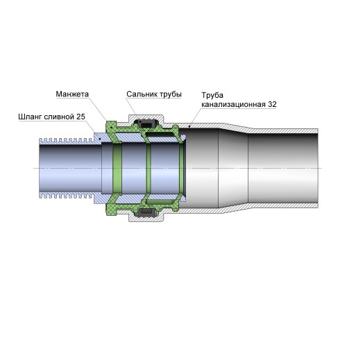 Манжета переходная D32x25 черная AV Engineering