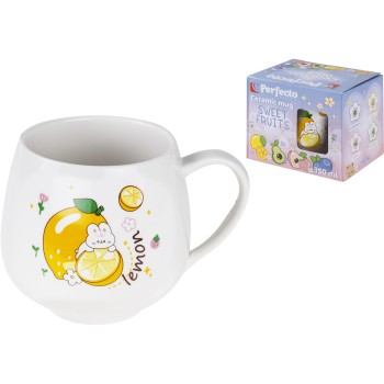 Кружка керамическая, 350 мл, Sweet fruits, лимон, PERFECTO LINEA