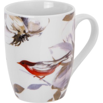 Кружка керамическая, 360 мл., FLOWER BIRD-2, PERFECTO LINEA