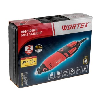 Гравер электрический WORTEX MG 3219 E +аксессуары 185 вт, 8000-35000 об/мин, цанга 2.4/3.2 мм