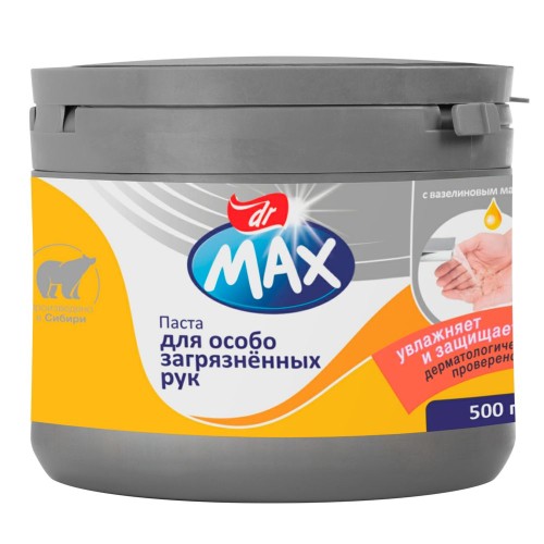 Паста для рук с очищиющим эффектом для особо загрязненных рук с вазелиновым маслом Dr. Max 500г.