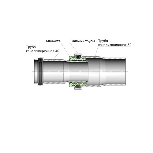 Манжета переходная D50x40 серая AV Engineering